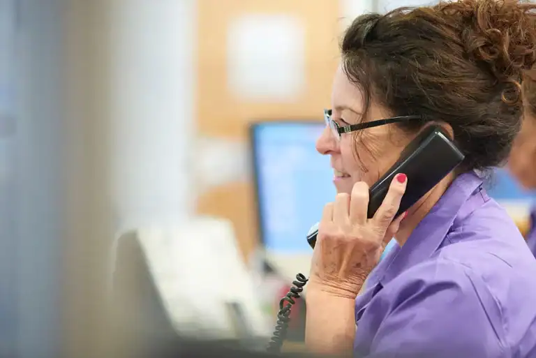 receptionist-talking-on-phone-barlborough